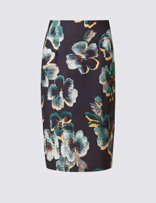 Tailored Fit Floral Pencil Skirt